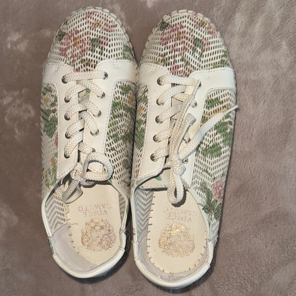 Valentino Women's Floral Lace Sneakers - White and Green